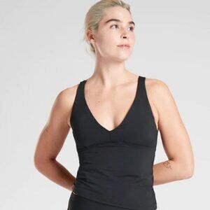 NWT Athleta A C Plunge Tankini Swim Top Small Blue F665